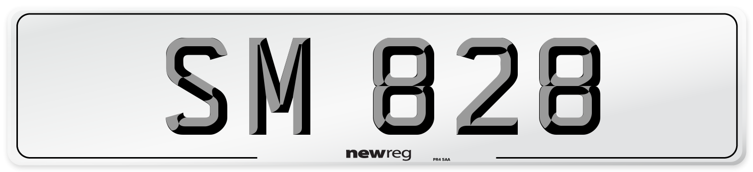 SM 828 Number Plate from New Reg
